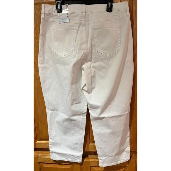 Nine West Orchard White High Rise Crop Straight Button Fly Jeans Plus Size‎ 18 - Picture 6 of 9